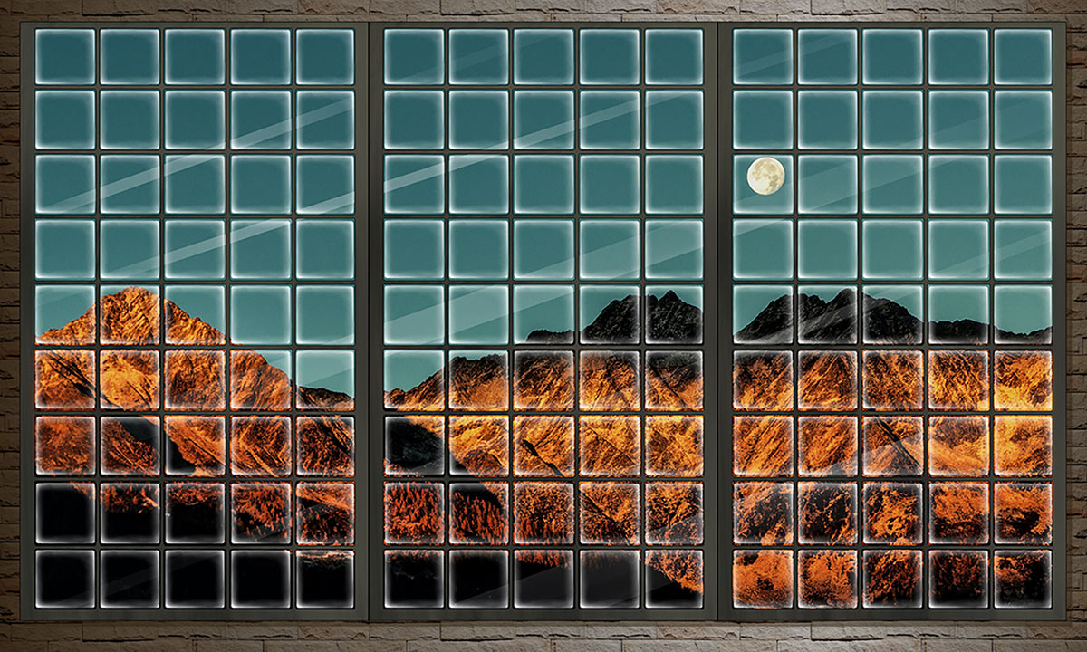 Modern Abstract Mountain Landscape Mural Wallpaper