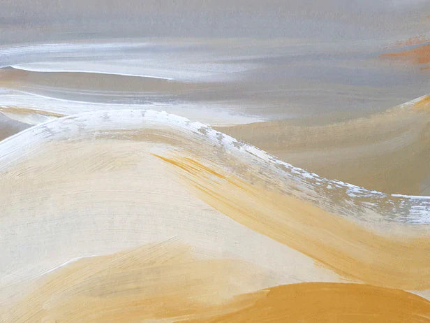 Abstract Beige Gold Brushstroke Mural Wallpaper