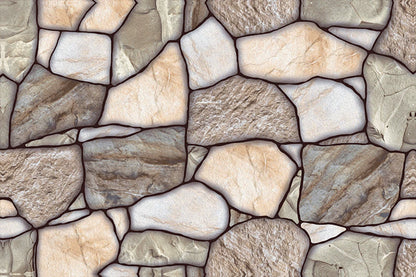 Brick and Stone Marble Wall Mural for Residential Interior Design
