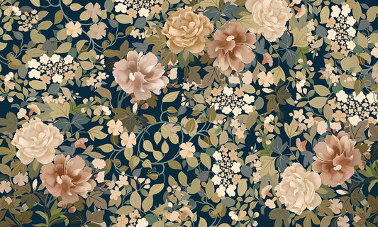 stylish Flowers & leaves Wallpaper Mural for wall