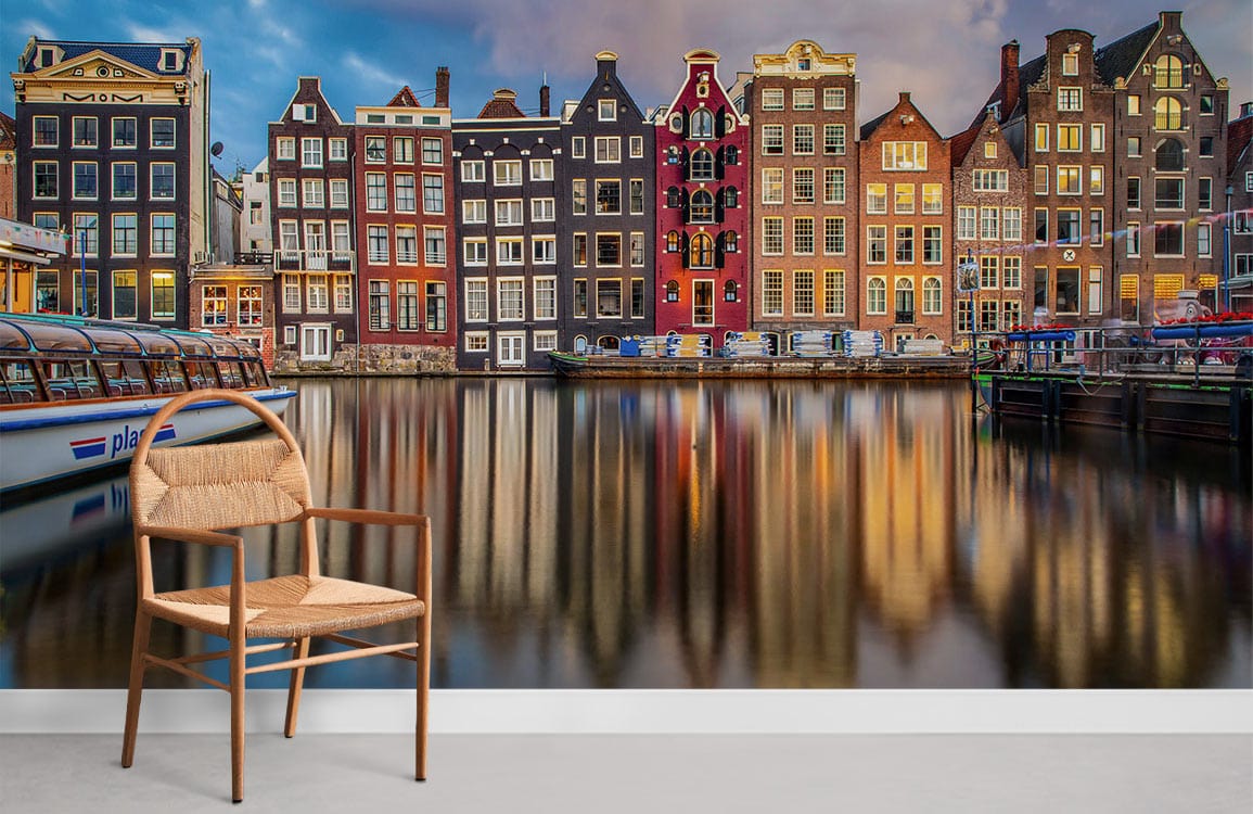 bright scenery of Amsterdam at day wallpaper for home