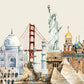 landmarks from all throughout the globe wall murals for home decoration