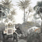 elephant in the jungle scene wallpaper mural for use in home decoration