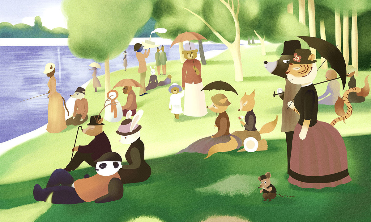 Whimsical Woodland Animal Illustration Mural Wallpaper