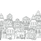 Buildings Line Drawing Wallpaper Mural for Interior Design of Your Home