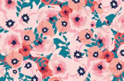 Vibrant Pink Floral Garden Mural Wallpaper