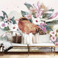 wonderful bird and flower wall painting for the living room