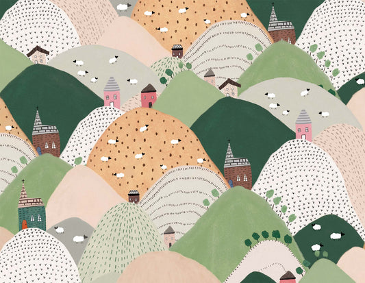 Mountain Top life cartoon wallpaper for home
