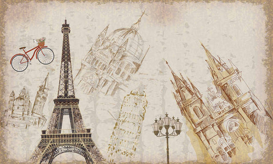 Home Decoration Featuring an Eiffel Tower Wallpaper Mural