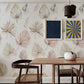 a watercolour leaf design for the dining room's unique botanical wall paintings