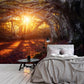 unique orange forest jungle wall murals for bedroom