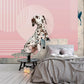 wallpaper of a dog in pink for the bedroom