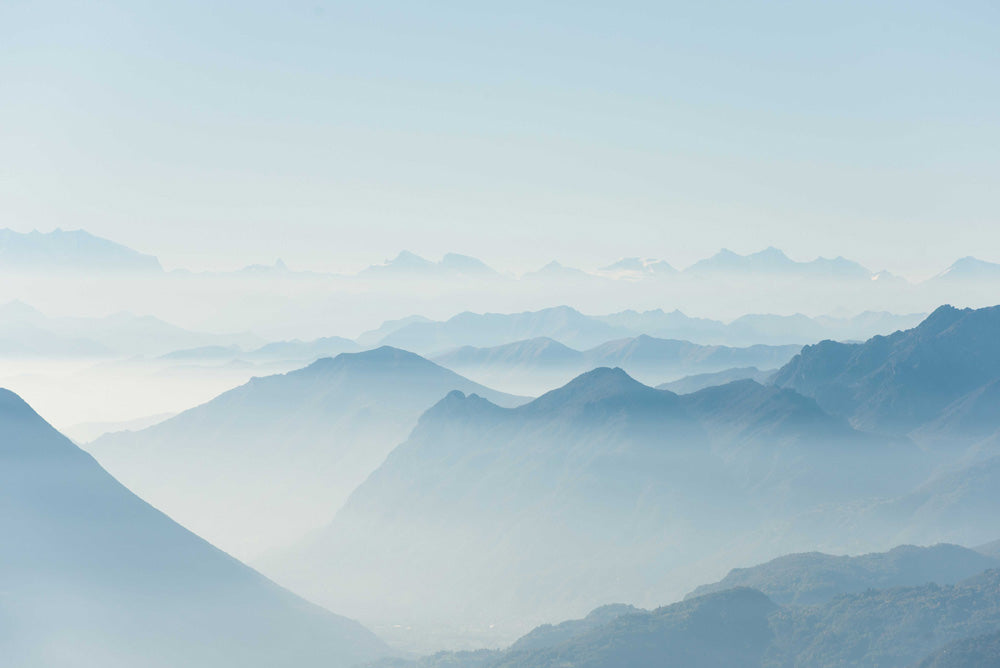 Wallpaper Mural with a Breathtaking Mountain View in the Room