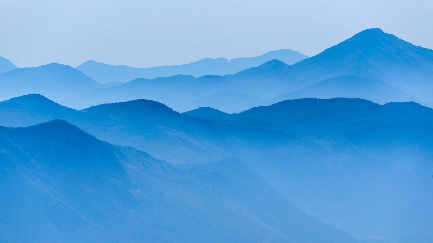 Mountains of the Blue Ridge Printed on Wallpaper in the Room