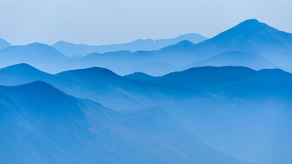 Serene Blue Mountain Landscape Mural Wallpaper