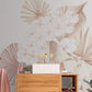 a pink watercolour design for hallway wall murals