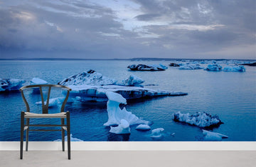 Serene Icy Ocean Landscape Mural Wallpaper