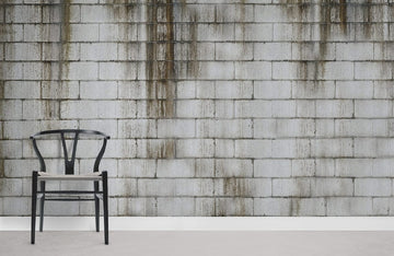Distressed White Brick Mural Wallpaper
