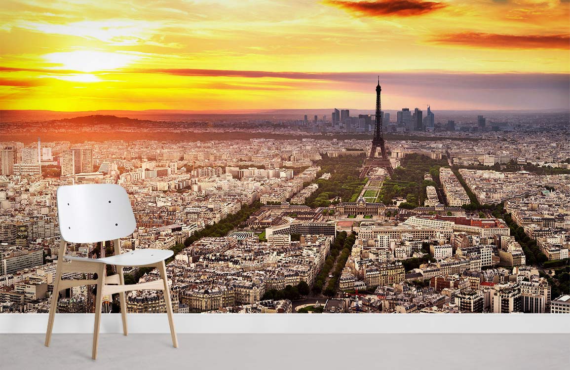 beautiful overview of Paris wallpaper for home