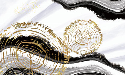 a plain watercolour mural with growth rings