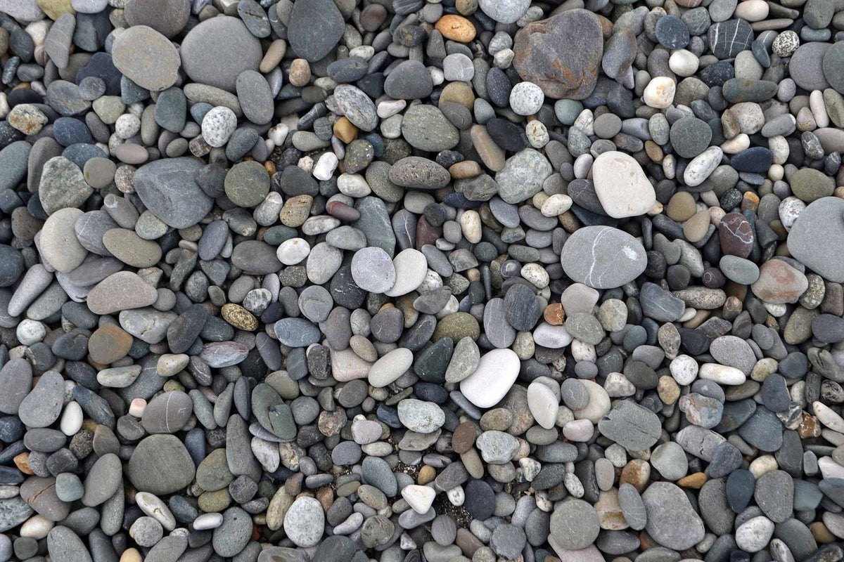 Soothing Pebble Grey Stone Mural Wallpaper