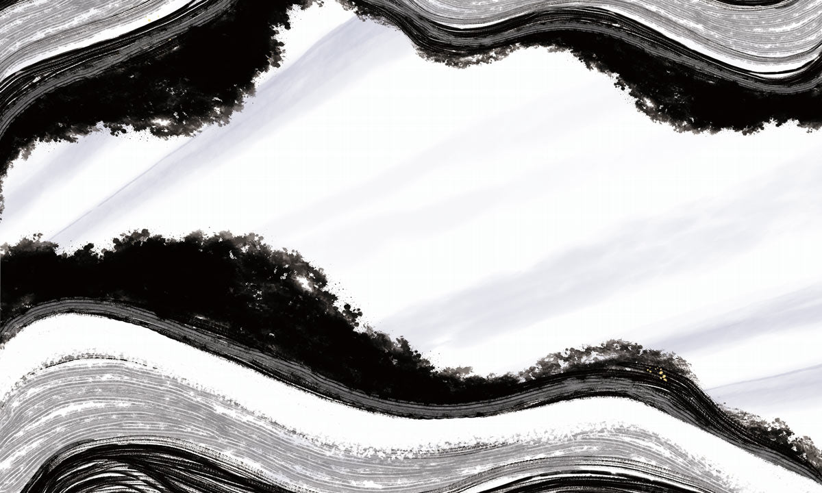 Abstract Black White Wave Mural Wallpaper