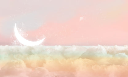 Dreamy Moonlight Clouds Bedroom Mural Wallpaper