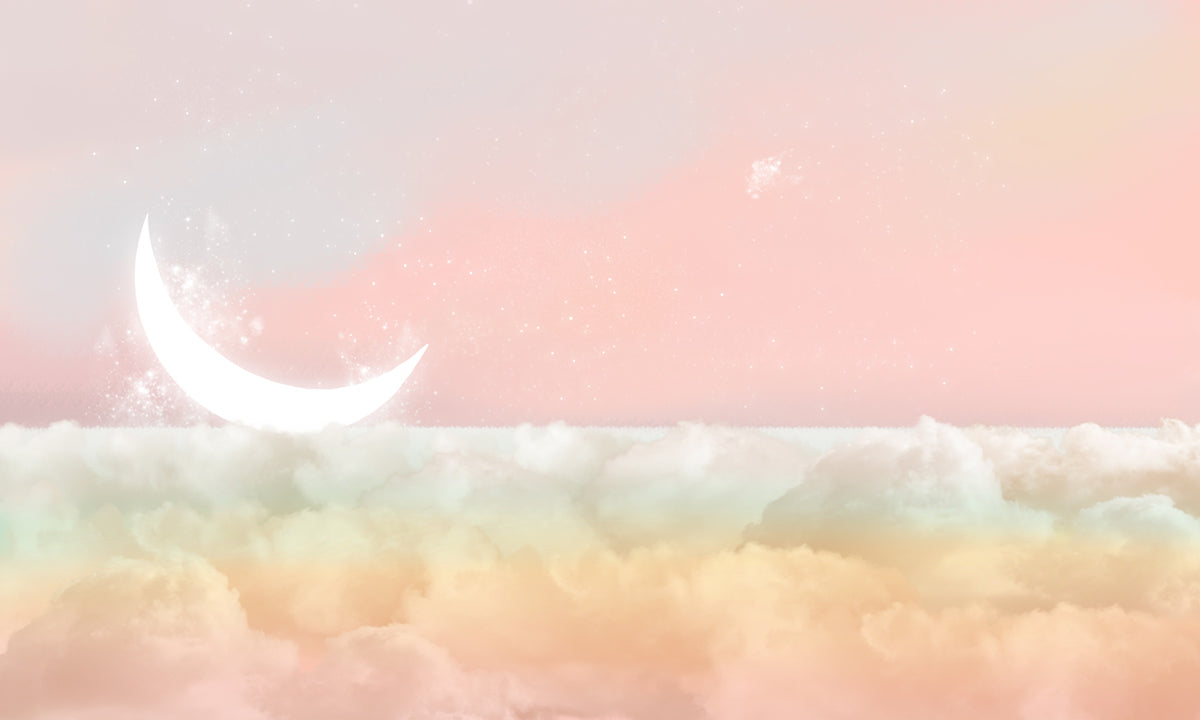 Dreamy Pastel Clouds Moon Mural Wallpaper