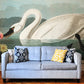 Living Room Wallpaper Mural Featuring the American Swan