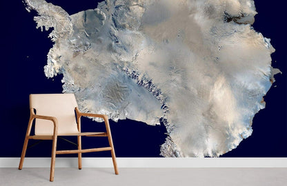 Antarctic Ice Aerial View Mural Wallpaper in living room
