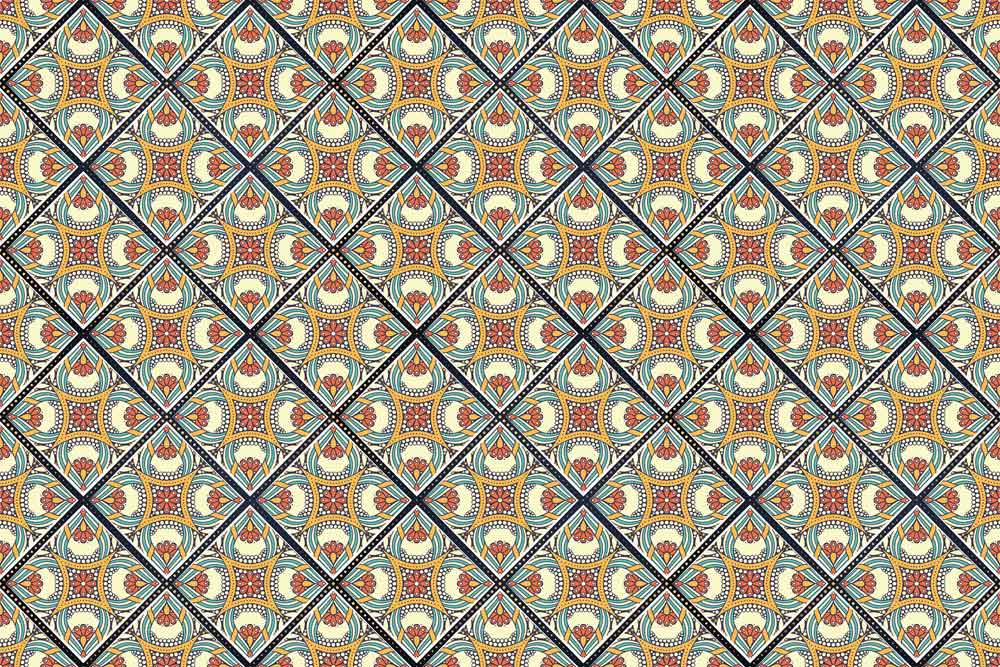 Vintage Geometric Boho Mural Wallpaper