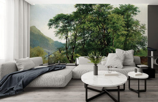 oil painting forest wall mural living room decoration art design