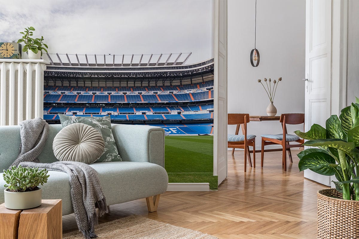 Bernabeu Stadium Wallpaper Mural Located in the Center of the Living Room