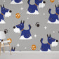 wallpaper with a dog and paw patterns