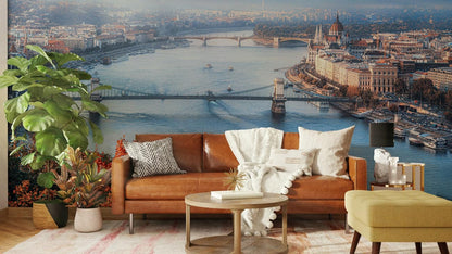 smooth ship entrance transportation in budapest wallpaper decoration