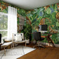 green jungle forest cheetah wall mural art