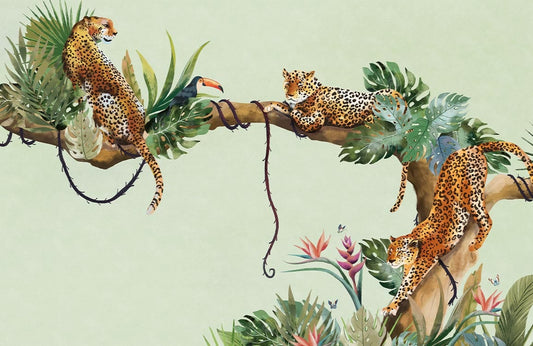 Cheetah Jungle Photo Murals Plain