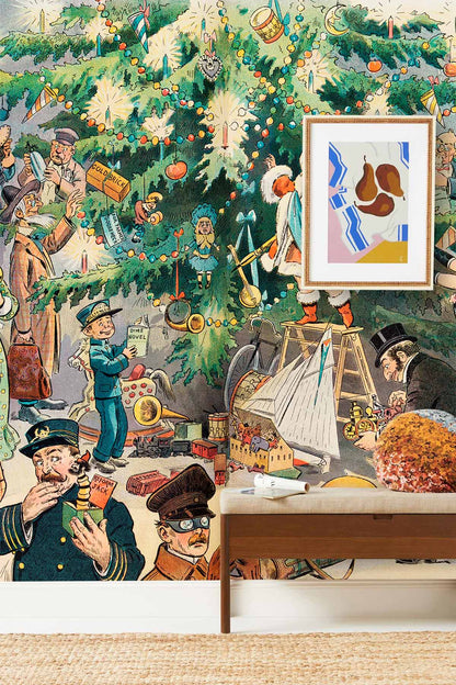 Christmas Tree Painting Mural Decoration Art