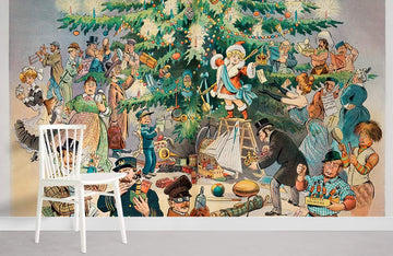 Muro decorativo per la celebrazione del Natale vintage