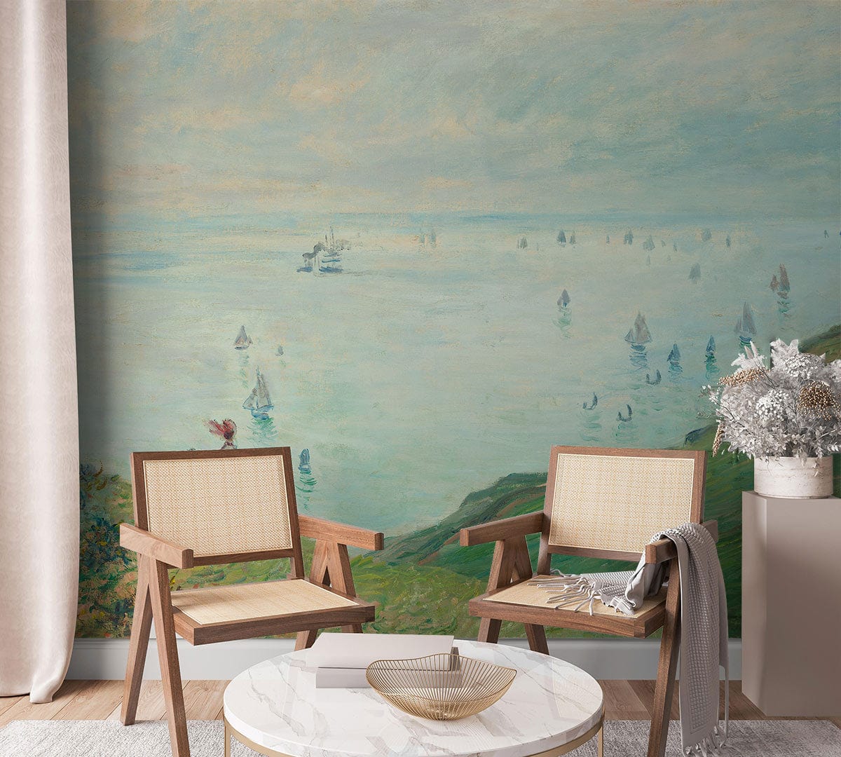 Ocean View oil painting wall Murals for reading room