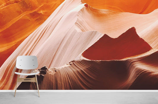Mural of a colourful rock canyon, perfect for decorating your home.