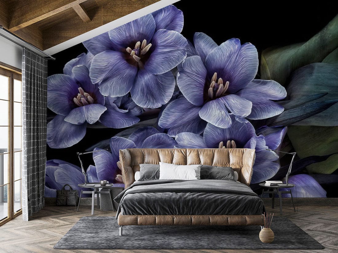 flower blossom wallpaper mural bedroom custom design