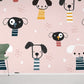 Wallpaper mural with a cute dog pattern, perfect for use as home decor