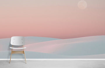 Serenity Pastel Desert Moon Mural Wallpaper