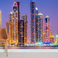 shining Dubai night with building groups wallpaper for room