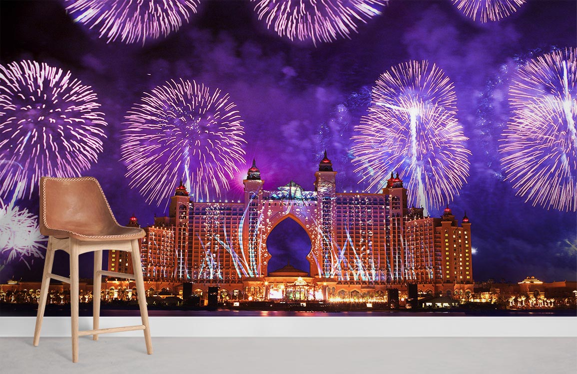 dubai palace fireworks wallpaper for room