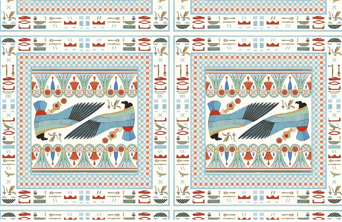 Egyptian Motif Vintage Mural Wallpaper