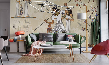 Egyptian King Wallpaper Mural Custom Interior Design