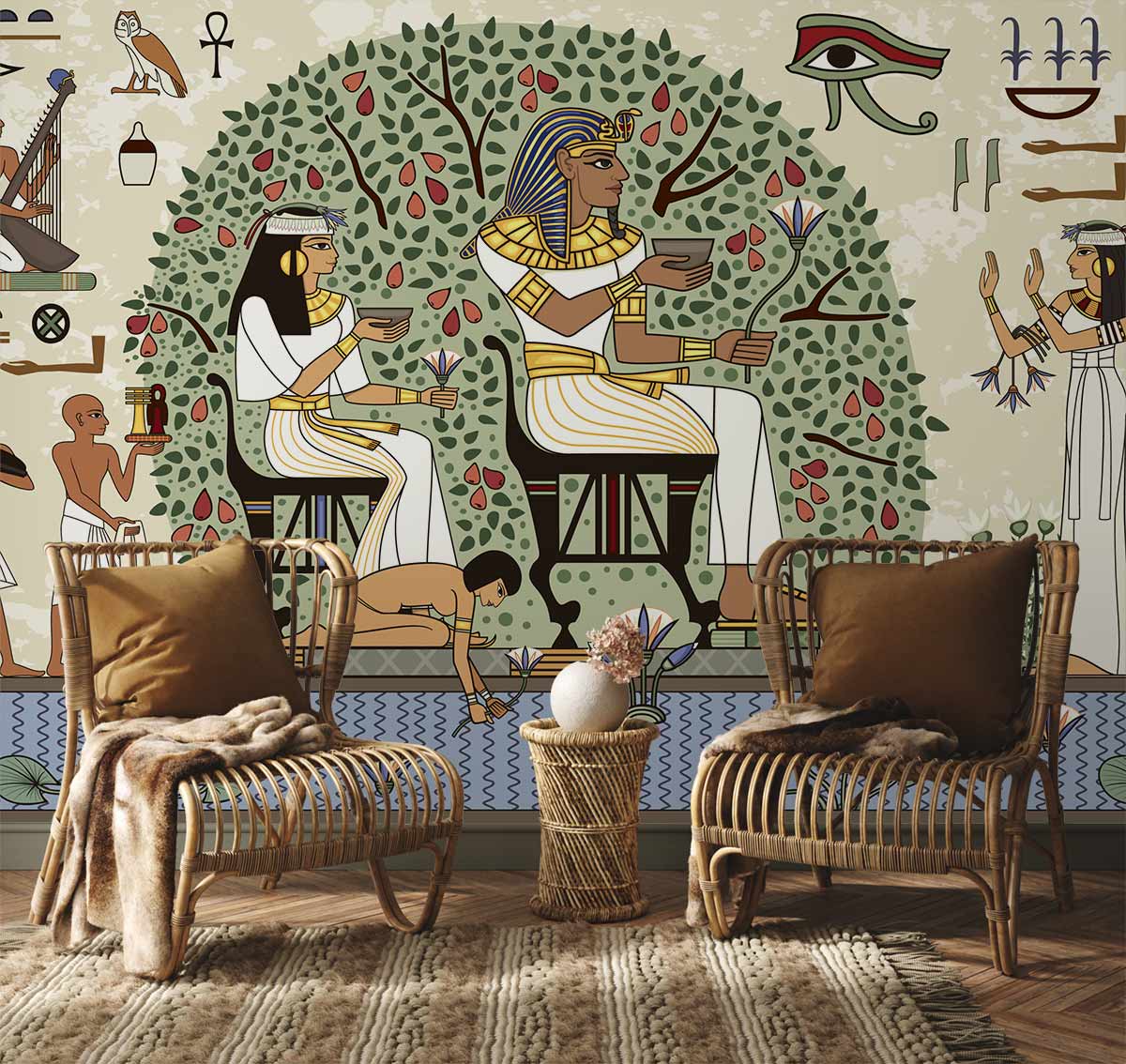 Egyptian Loyalty Vinatge Mural Design Art Idea