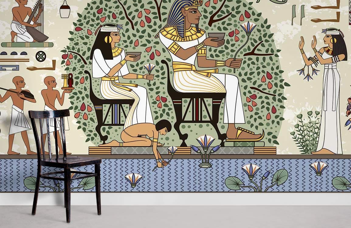 Egyptian Loyalty Pattern Vintage Wallpaper Room